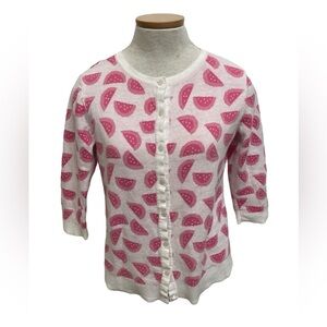 3/$15 Christopher & Banks Pink Watermelon Women's Sweater Cardigan Size Small